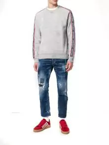 survetement sport dsquared jogging veste pantalon eagle mouth gray